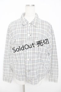 powder / チェック柄ジャケット F 黒ベース Y-25-11-30-108-LO-JA-SZ-ZY