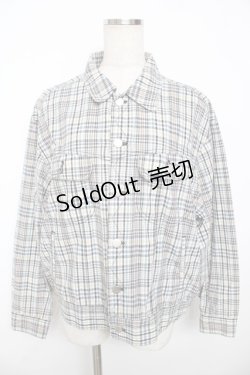 画像1: powder / チェック柄ジャケット F 黒ベース Y-25-11-30-108-LO-JA-SZ-ZY