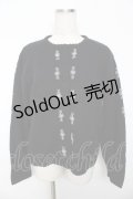 powder / お花ビーズカーディガン F 黒 Y-25-11-30-110-LO-TO-SZ-ZY