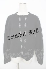 powder / お花ビーズカーディガン F 黒 Y-25-11-30-110-LO-TO-SZ-ZY