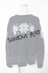 powder / 結晶セーター F 紺 Y-25-11-30-112-LO-TO-SZ-ZY