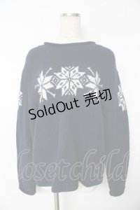 powder / 結晶セーター F 紺 Y-25-11-30-112-LO-TO-SZ-ZY