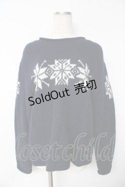 画像1: powder / 結晶セーター F 紺 Y-25-11-30-112-LO-TO-SZ-ZY