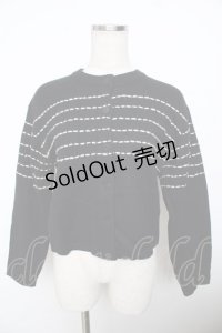 powder / ステッチウールカーディガン F 黒 Y-25-11-30-114-LO-TO-SZ-ZY