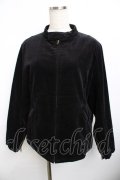 powder / ベルベットZIPブルゾン M 黒 Y-25-11-30-116-LO-JA-SZ-ZY