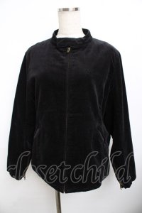 powder / ベルベットZIPブルゾン M 黒 Y-25-11-30-116-LO-JA-SZ-ZY