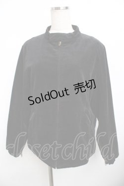 画像1: powder / ベルベットZIPブルゾン M 黒 Y-25-11-30-116-LO-JA-SZ-ZY