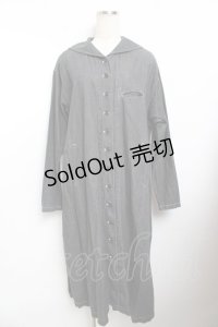 powder / セーラーカラーシャツワンピース F 黒 Y-25-11-30-117-LO-OP-SZ-ZY