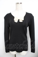 WONDERFUL WORLD / リボン付きニット F 黒 Y-25-11-30-121-LO-TO-SZ-ZY