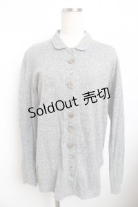 powder / マルチボタンカーディガン F グレー Y-25-11-30-124-LO-TO-SZ-ZY