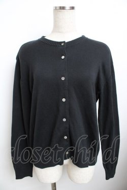 画像1: powder / ラウンドネックカーディガン F 黒 Y-25-11-30-125-LO-TO-SZ-ZY