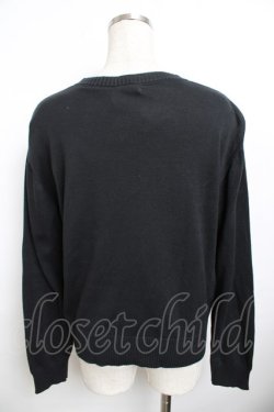 画像2: powder / ラウンドネックカーディガン F 黒 Y-25-11-30-125-LO-TO-SZ-ZY