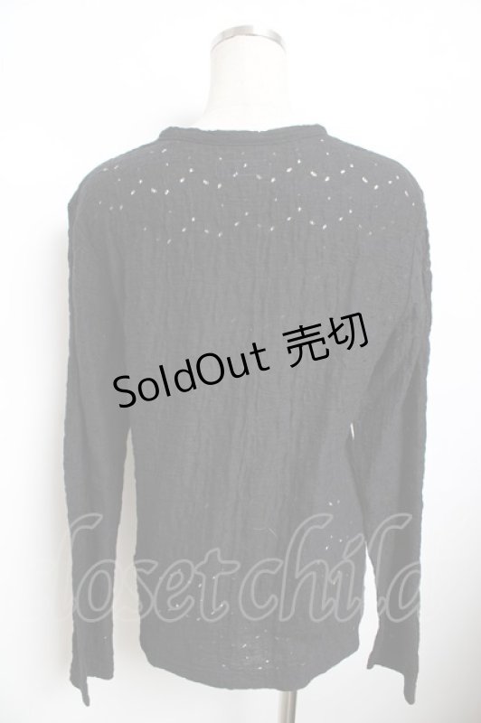 画像2: powder / 透かしカーディガン F 黒 Y-25-11-30-127-LO-TO-SZ-ZT611 (2)