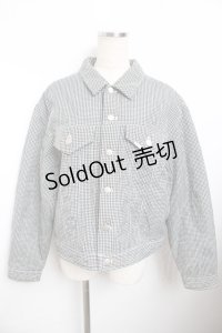 powder / ギンガム柄ナイロンジャケット F 黒 Y-25-11-30-130-LO-JA-SZ-ZY