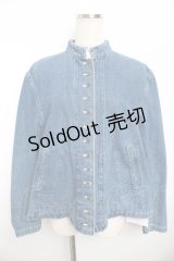 powder / スタンドカラーデニムジャケット F ブルー Y-25-11-30-131-LO-JA-SZ-ZY