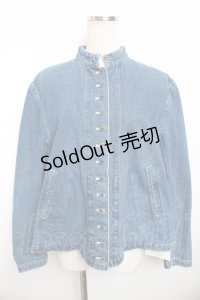 powder / スタンドカラーデニムジャケット F ブルー Y-25-11-30-131-LO-JA-SZ-ZY