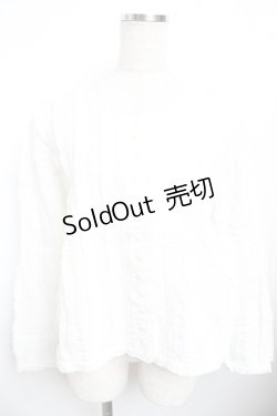 画像1: KANEKO ISAO / 縦ピンタックフリルブラウス F 白 Y-25-11-30-134-EL-BL-SZ-ZY