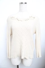 INGEBORG / モチーフ使いテレコニットソー F 生成り Y-25-11-30-135-LO-TO-SZ-ZY