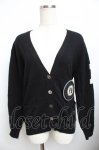 画像1: PINK HOUSE / ワッペン付きニットカーディガン F 黒 Y-25-11-30-138-LO-TO-SZ-ZT609 (1)