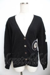 PINK HOUSE / ワッペン付きニットカーディガン F 黒 Y-25-11-30-138-LO-TO-SZ-ZY