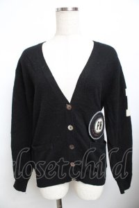 PINK HOUSE / ワッペン付きニットカーディガン F 黒 Y-25-11-30-138-LO-TO-SZ-ZY