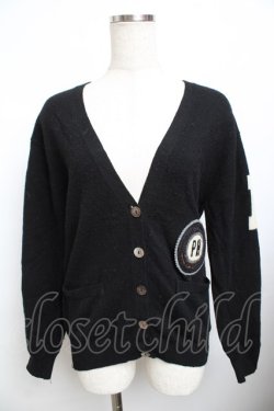 画像1: PINK HOUSE / ワッペン付きニットカーディガン F 黒 Y-25-11-30-138-LO-TO-SZ-ZY