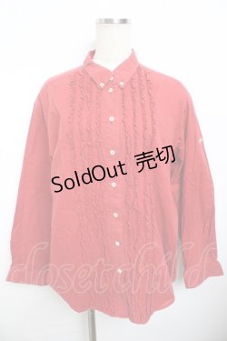 画像1: PINK HOUSE / フロントフリルソフトデニムシャツ F 赤 Y-25-11-30-139-LO-BL-SZ-ZY