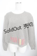 PINK HOUSE / 裾ロゴニットトップス F グレー Y-25-11-30-140-LO-TO-SZ-ZY