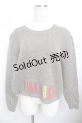 PINK HOUSE / 裾ロゴニットトップス F グレー Y-25-11-30-140-LO-TO-SZ-ZY