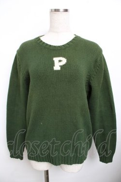 画像1: PINK HOUSE / ロゴセーター F グリーン Y-25-11-30-143-LO-TO-SZ-ZY