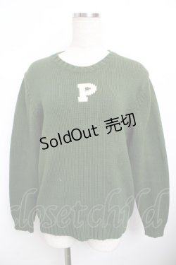 画像1: PINK HOUSE / ロゴセーター F グリーン Y-25-11-30-143-LO-TO-SZ-ZY