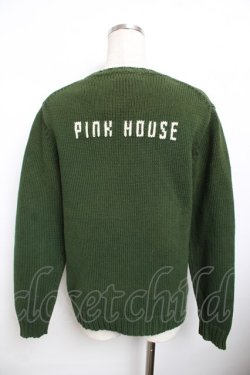 画像2: PINK HOUSE / ロゴセーター F グリーン Y-25-11-30-143-LO-TO-SZ-ZY