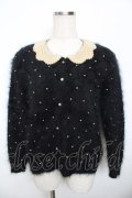 PINK HOUSE / パール衿アンゴラカーディガン F 黒 Y-25-11-30-148-LO-TO-SZ-ZY
