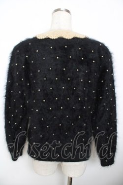 画像2: PINK HOUSE / パール衿アンゴラカーディガン F 黒 Y-25-11-30-148-LO-TO-SZ-ZY