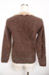 画像2: PINK HOUSE / パール衿アンゴラカーディガン F ブラウン Y-25-11-30-149-LO-TO-SZ-ZT614 (2)