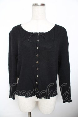 画像1: PINK HOUSE / リブカーディガン F 黒 Y-25-11-30-150-LO-TO-SZ-ZY