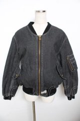 PINK HOUSE / リボンモチーフ付きブルゾン F 黒 Y-25-11-30-154-LO-JA-SZ-ZY