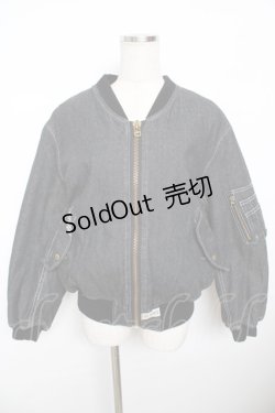 画像1: PINK HOUSE / リボンモチーフ付きブルゾン F 黒 Y-25-11-30-154-LO-JA-SZ-ZY