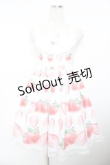 Baby Cat Dress / いちごジャンパースカート M 白 Y-25-11-30-157-LO-OP-SZ-ZY