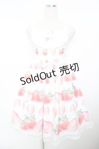 Baby Cat Dress / いちごジャンパースカート M 白 Y-25-11-30-157-LO-OP-SZ-ZY
