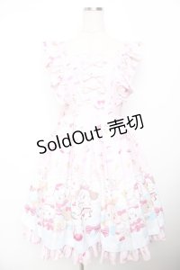 axes femme kawaii / ダイナーカフェジャンパースカート M ピンク Y-25-11-30-159-AX-OP-SZ-ZS