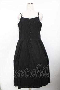 画像1: powder / 刺繍入りキャミワンピース F 黒 Y-25-11-30-160-LO-OP-SZ-ZY