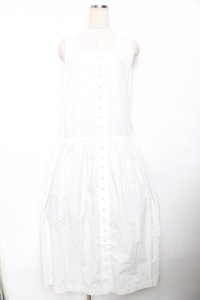 KANEKO ISAO / フロントボタンジャンパースカート F 白 Y-25-11-30-161-EL-OP-SZ-ZY