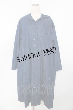 画像1: powder / セーラーカラーシャツワンピース F インディゴ Y-25-11-30-166-LO-OP-SZ-ZY