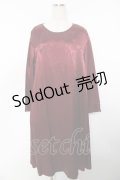 powder / フロント刺繍サテンワンピース F ワイン Y-25-11-30-171-LO-OP-SZ-ZY