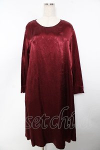 powder / フロント刺繍サテンワンピース F ワイン Y-25-11-30-171-LO-OP-SZ-ZY