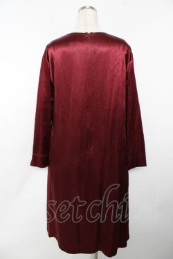 画像2: powder / フロント刺繍サテンワンピース F ワイン Y-25-11-30-171-LO-OP-SZ-ZY