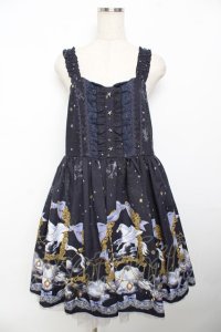 axes femme kawaii / ジュエリースターズワンピース M 紺 Y-25-11-30-182-AX-OP-SZ-ZI