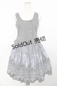 axes femme kawaii / ミスティックノクターンワンピース M グレー Y-25-11-30-184-AX-OP-SZ-ZY