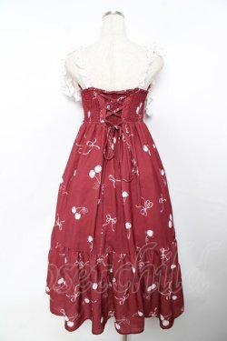 画像2: axes femme / チェリー柄フリルリボンワンピース F 赤 Y-25-11-30-185-AX-OP-SZ-ZY